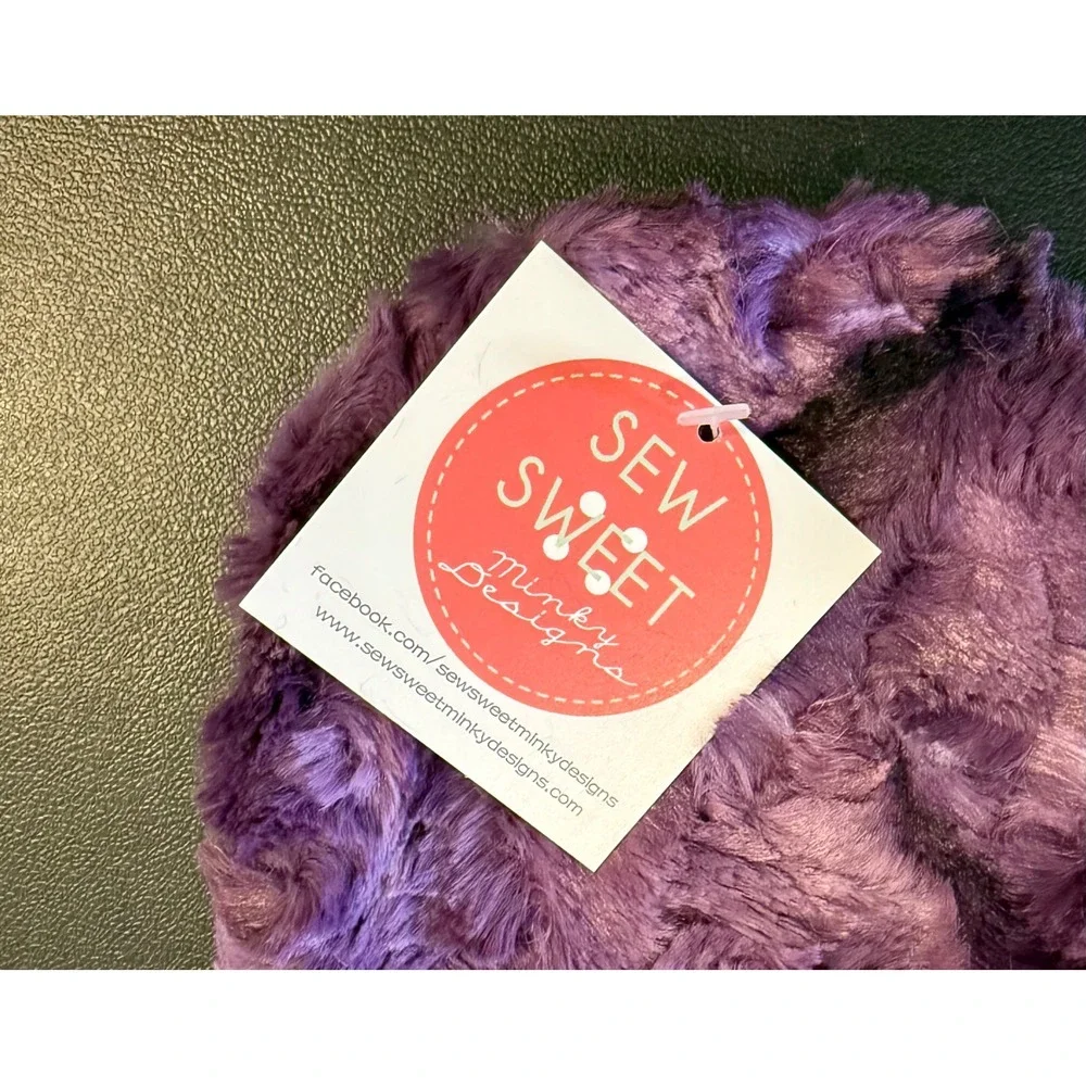 Sew Sweet Minky Designs Neck Travel Pillow Cover Purple Plush Luxury Cozy NEW